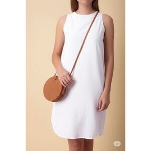 Boho Wicker Straw Circle Purse Crossbody Bag Fabric Lined Snap Closure Summer